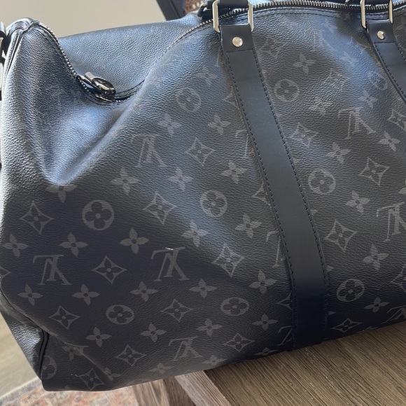 100% Authentic Louis Vuitton Keepall Bandouliere 55 Monogram Eclipse - Picture 14 of 14